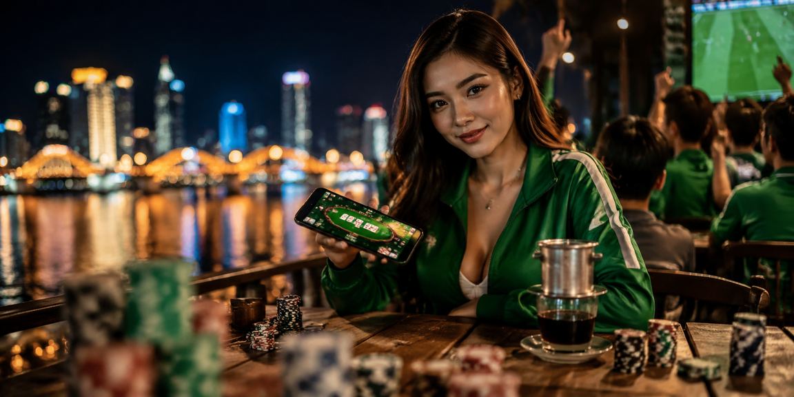 Người dùng Đà Nẵng chơi card game tại quán cà phê trên thiết bị di động